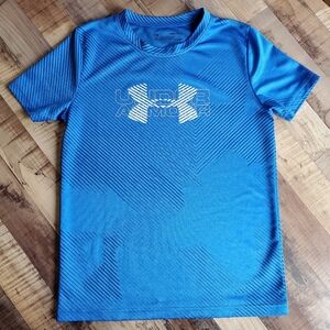 Under Armour blue athletic short sleeve loose fit shirt top heat gear boys YMD